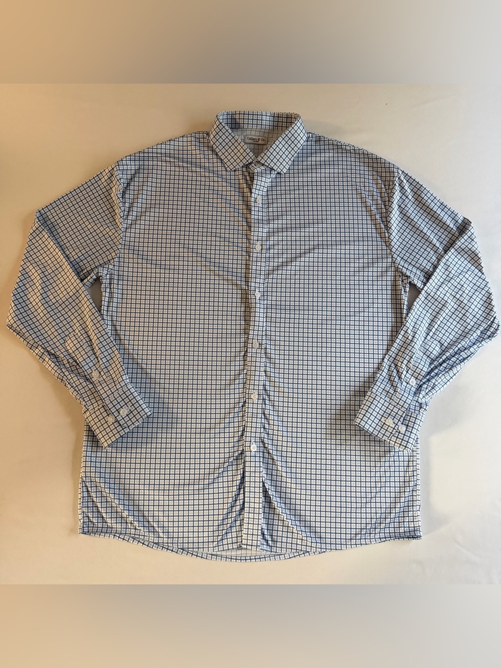 Collars & Co Button Up Men XL SLIM Performance Stretch Preppy Shirt